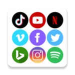 social point - all in one social media app android application logo